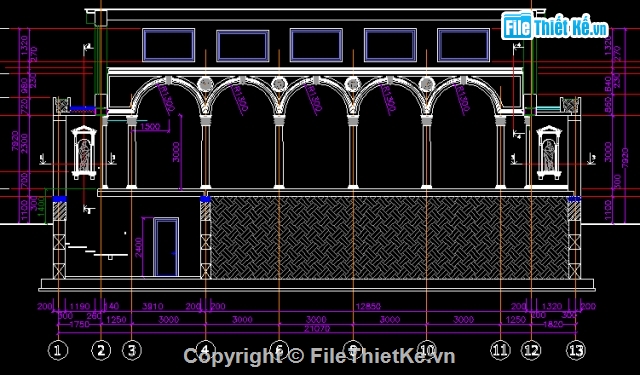 biệt thự 3 tầng,bản vẽ autocad biệt thự 3 tầng,bản vẽ 3 tầng